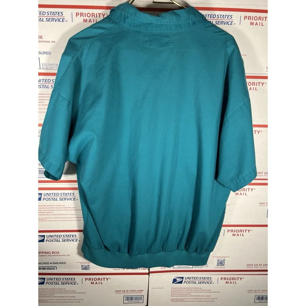 Vintage 70s 80s Members Only Polo Big 2X Shirt‎ Teal Green Banded Bottom Disco - Picture 6 of 8